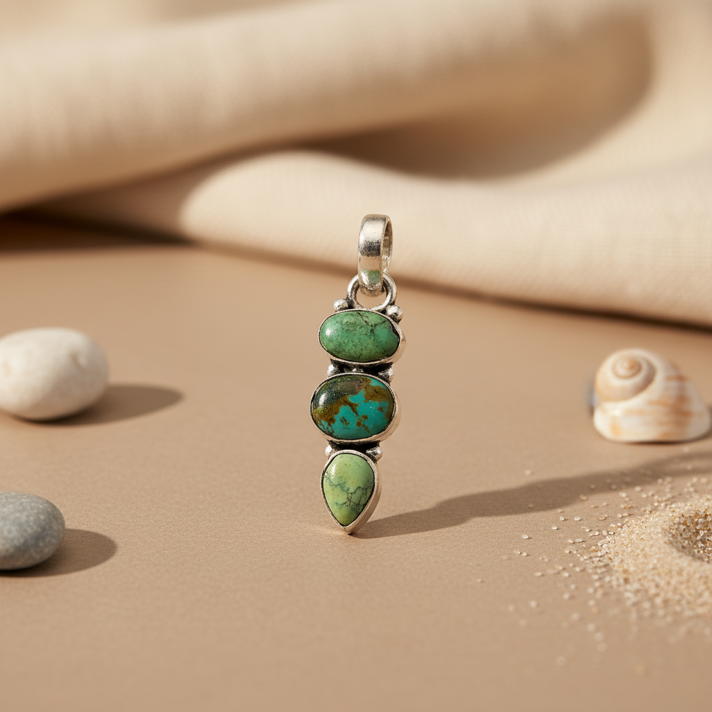 925 Silver Turquoise Pendant for Women | Gemstone Jewelry