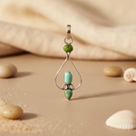 将图像加载到图库查看器中， 925 Silver Gemstone Pendant for Women | Turquoise &amp; Green
