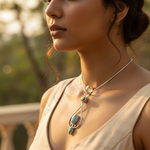 Load image into Gallery viewer, 925 Silver Gemstone Pendant for Women | Turquoise &amp; Green
