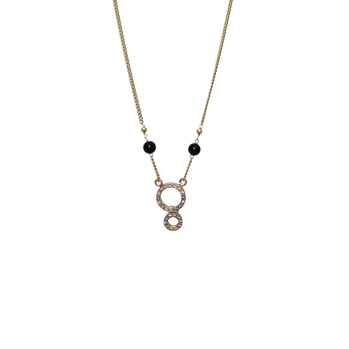 Gold circle pendant necklace | crystal accents for women | gift