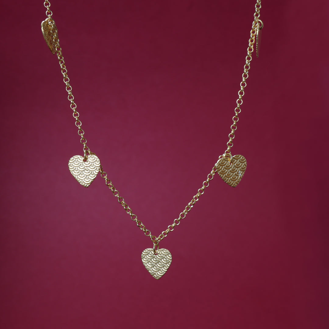 Collar de cadena de corazón de oro para mujer | Regalo de joyería de moda