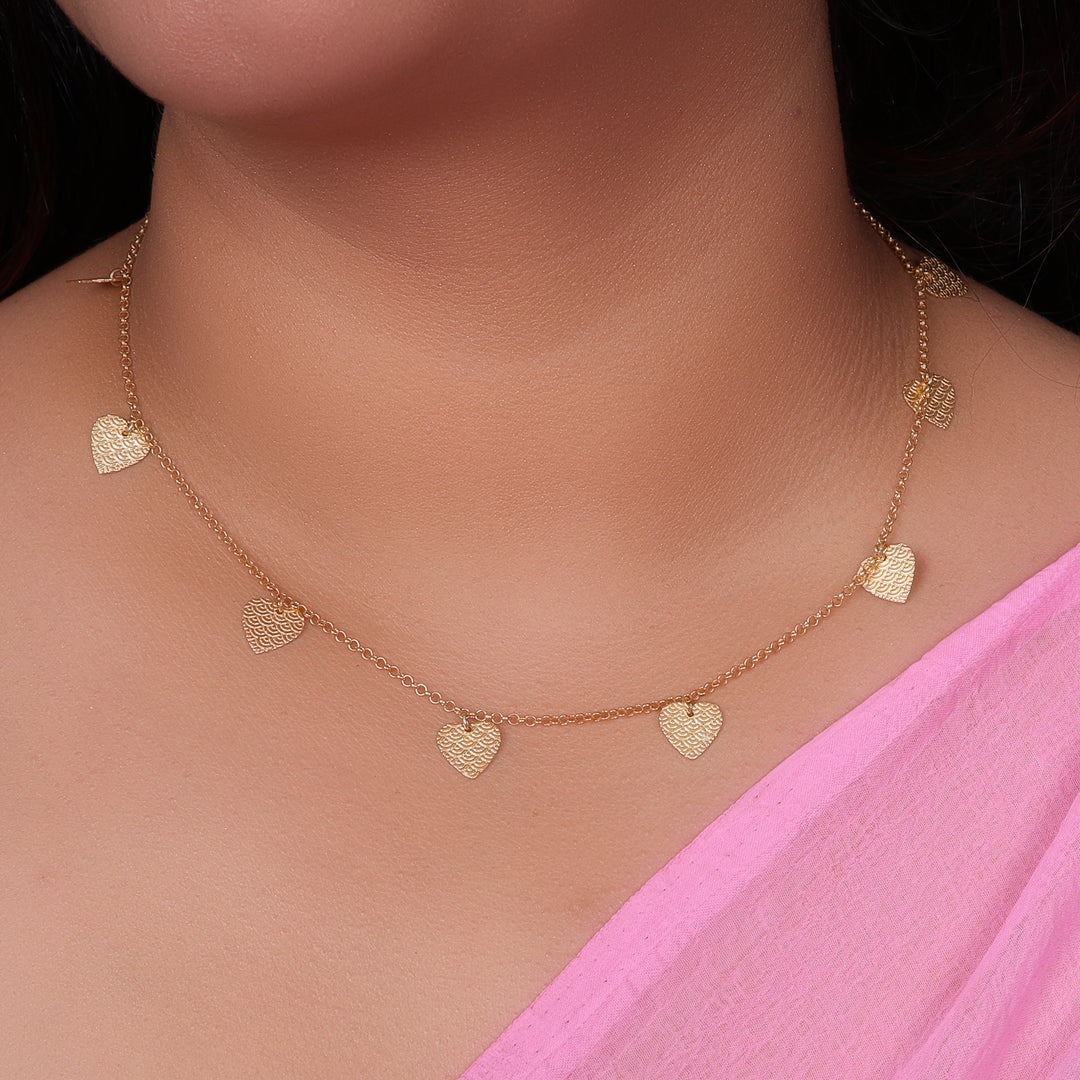 Collar de cadena de corazón de oro para mujer | Regalo de joyería de moda