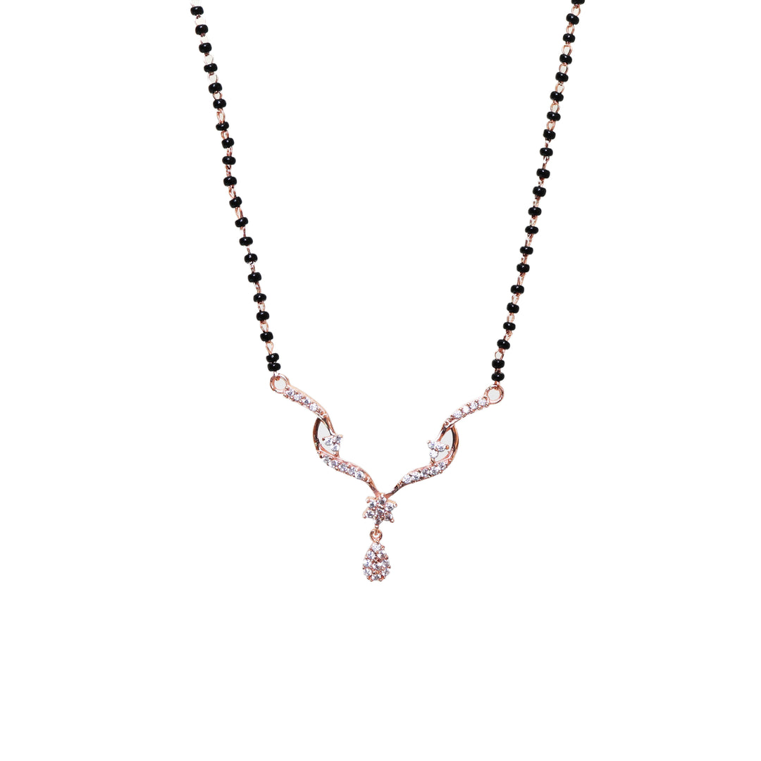 Rose Gold CZ Mangalsutra Necklace for Women | Daily Wear