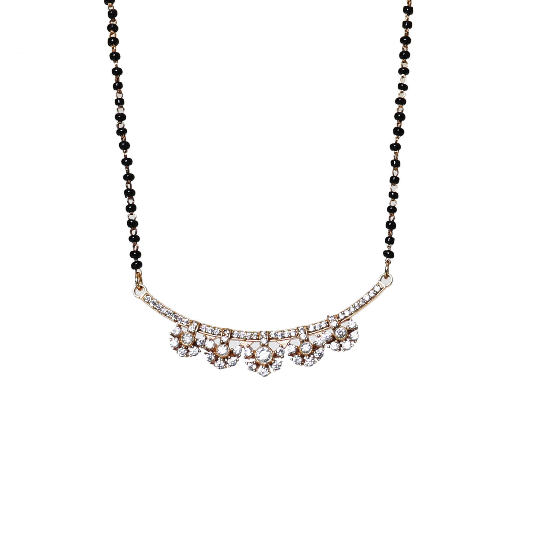 Diamond Mangalsutra Necklace | Black Bead Chain, Gift for Women