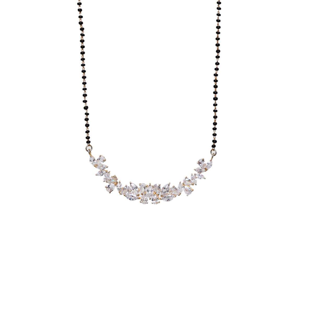 Gold zirconia stone mangalsutra necklace | indian wedding jewelry