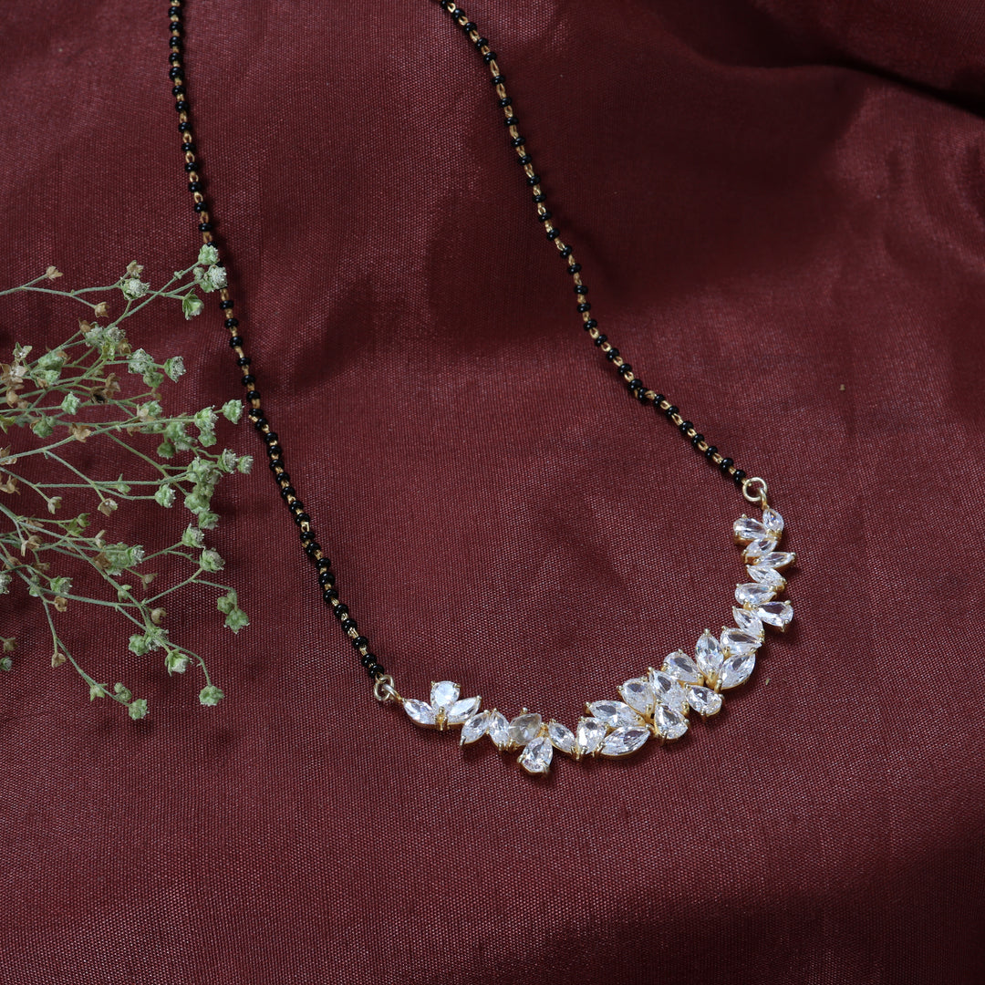 gold plating Zirconia Stone Mangalsutra Necklace | Indian Wedding Jewelry