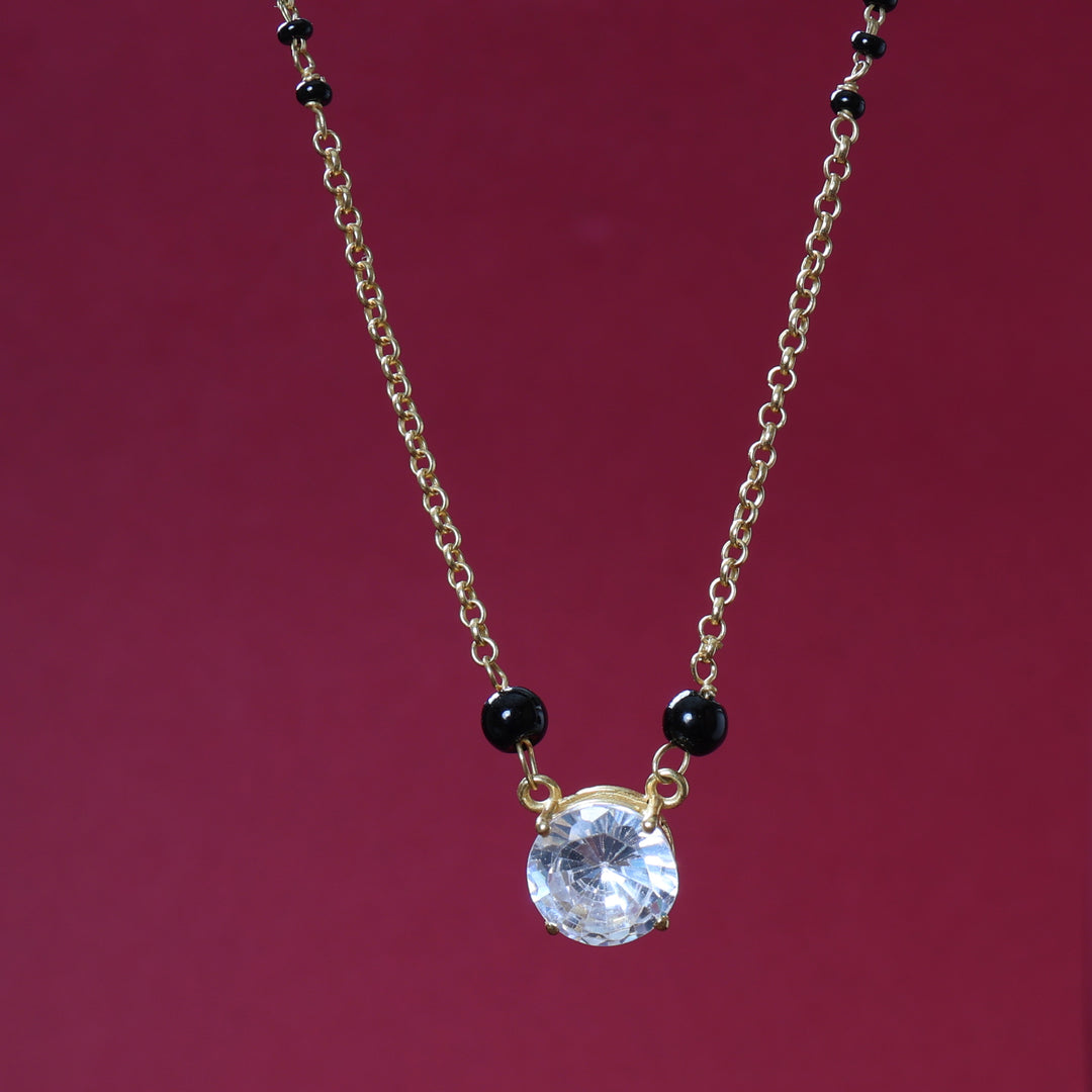 gold plating Chain with Diamond Pendant Necklace for Women