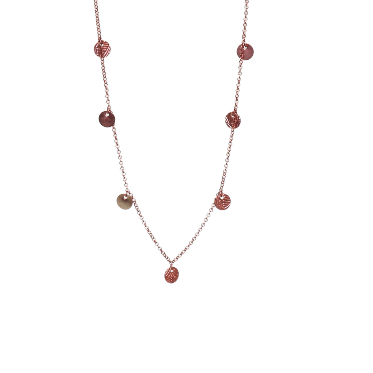 Rose gold disc chain necklace for women | delicate jewelry gift