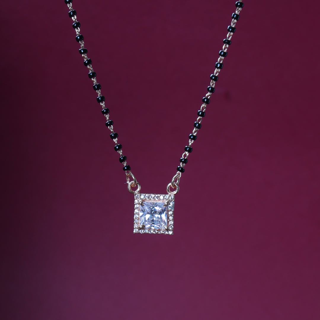 Rose Gold Plated CZ Diamond Mangalsutra Necklace for Women