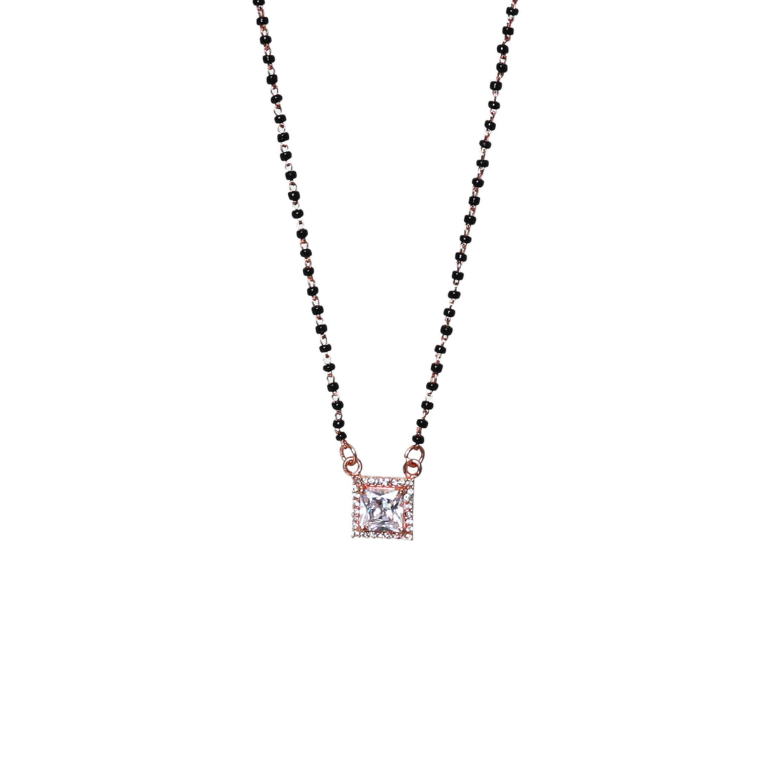 Rose Gold Plated CZ Diamond Mangalsutra Necklace for Women