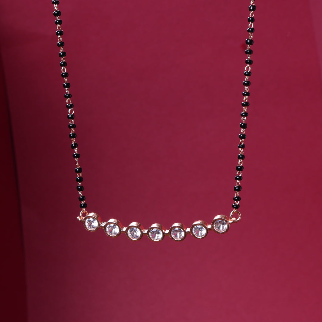 Rose gold plating CZ Stone Mangalsutra Necklace for Women | Daily Wear
