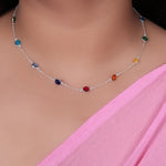 Load image into Gallery viewer, 925 Silver Rainbow Gemstone Necklace | Colorful Fashion Jewelry
