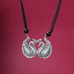 Load image into Gallery viewer, Silver Swan Pendant Necklace | Beaded Chain for Women | Gift
