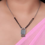 Load image into Gallery viewer, 925 Silver Black Bead Grid Pendant Necklace | Women&#39;s Jewelry
