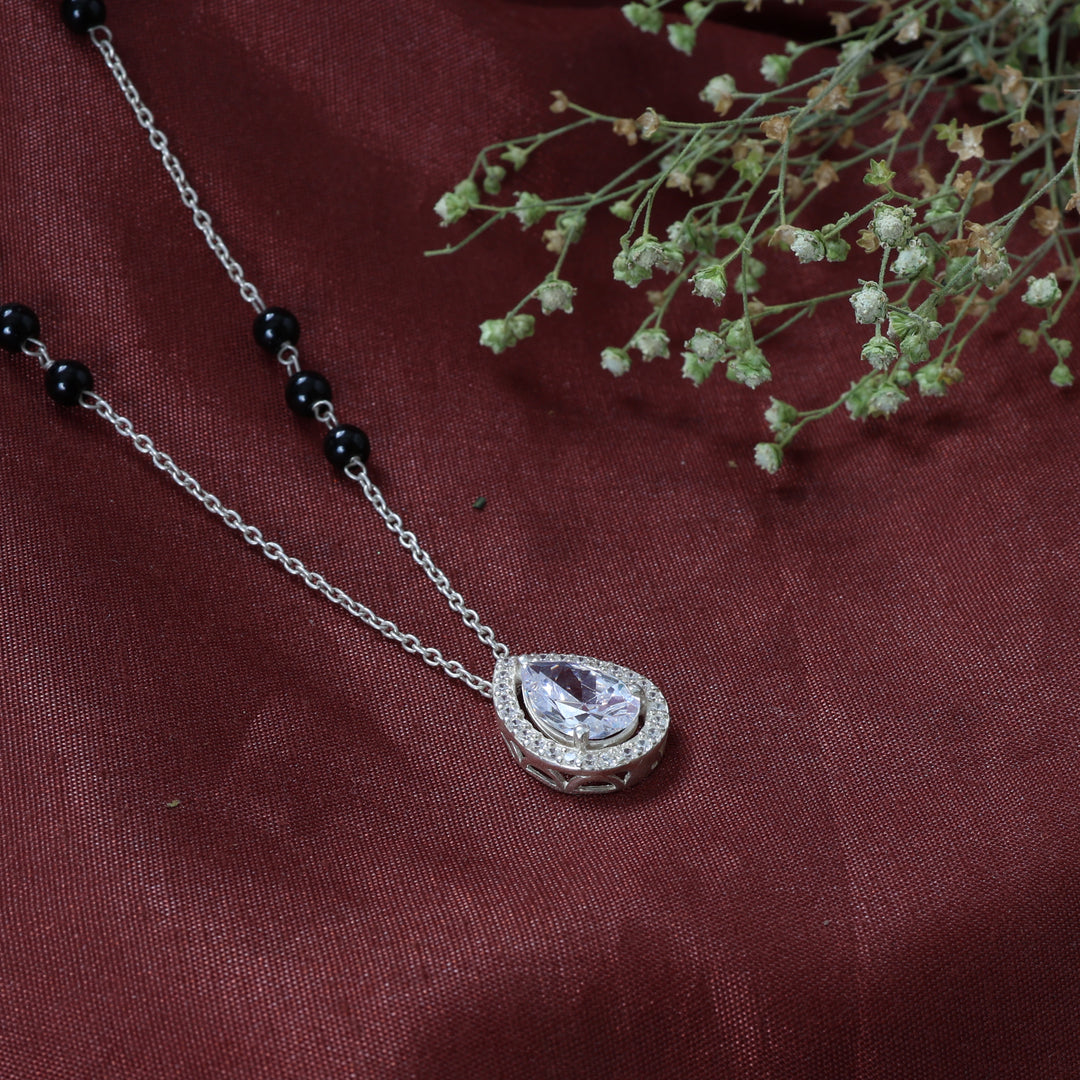 925 Silver Pear Cut CZ Necklace for Women | Gift Jewelry