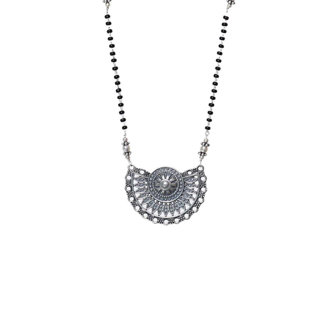 Silver Oxidized Pendant Necklace for Women | Statement Jewelry