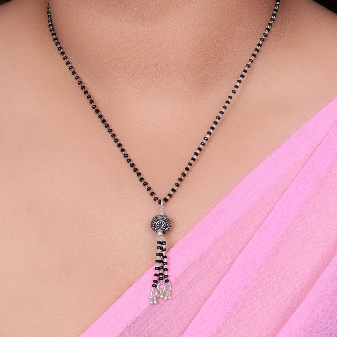 Silver Beaded Mangalsutra Necklace for Women | Traditional Jewelry