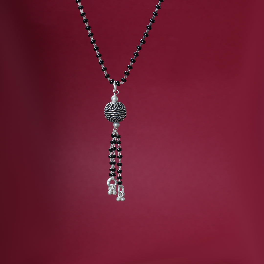Silver Beaded Mangalsutra Necklace for Women | Traditional Jewelry