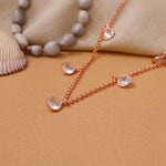 Load image into Gallery viewer, Collar de oro rosa con circonitas cúbicas para mujer | Joyería delicada
