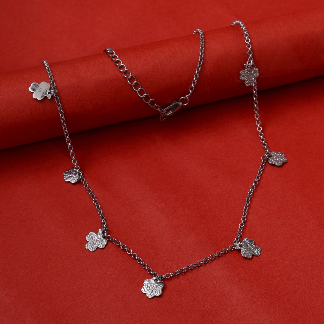 925 Silver Flower Charm Necklace for Women | Daily Wear Gift