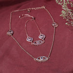 Load image into Gallery viewer, Rose Gold Evil Eye Jewelry Set | Necklace &amp; Bracelet | Protection
