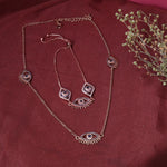 Load image into Gallery viewer, Rose Gold Evil Eye Jewelry Set | Necklace &amp; Bracelet | Protection
