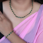 Load image into Gallery viewer, Gold Emerald Green Stone Necklace &amp; Bracelet Set | Women&#39;s Jewelry Gift
