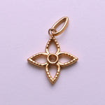 将图像加载到图库查看器中， Gold Plated Four-Petal Flower Pendant Charm for Necklace
