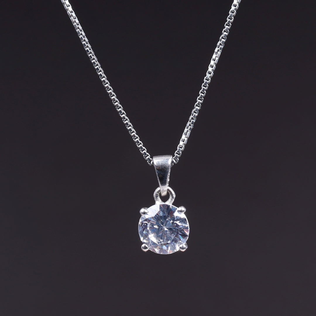 Sterling Silver Marquise Cubic Zirconia Pendant Charm for Women