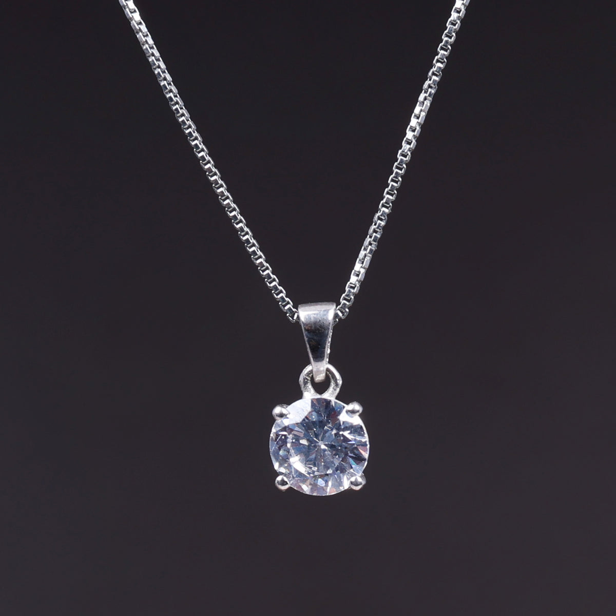 Sterling silver marquise cubic zirconia pendant charm for women