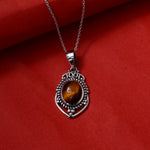 Load image into Gallery viewer, 925 Silver Tiger Eye Pendant Necklace | Women&#39;s Jewelry Gift
