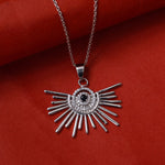 Load image into Gallery viewer, 925 Silver Sunburst Pendant Necklace | Sapphire Stone | Women&#39;s Gift
