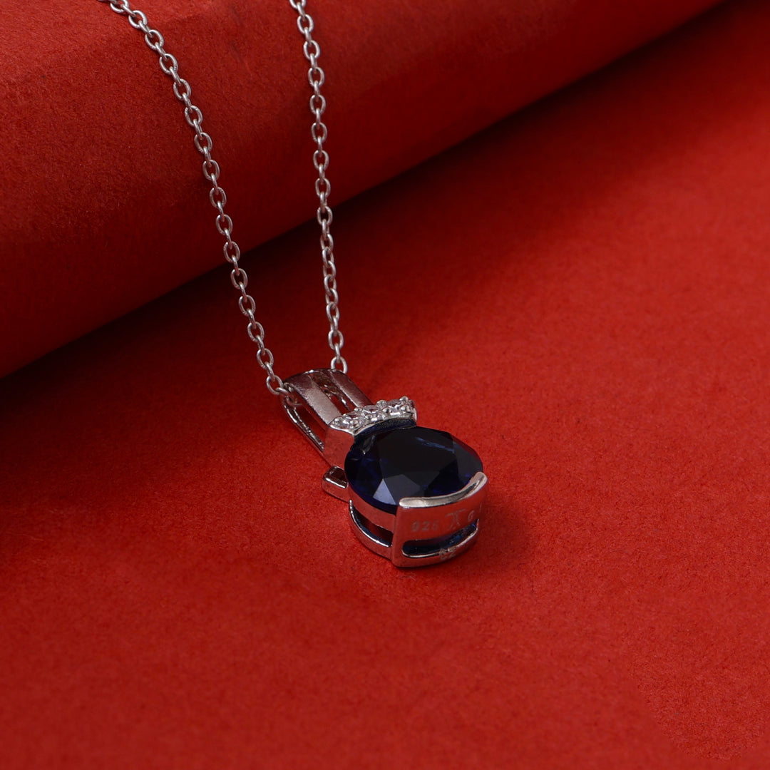 925 Silver Sapphire Pendant Necklace for Women | Gift Jewelry