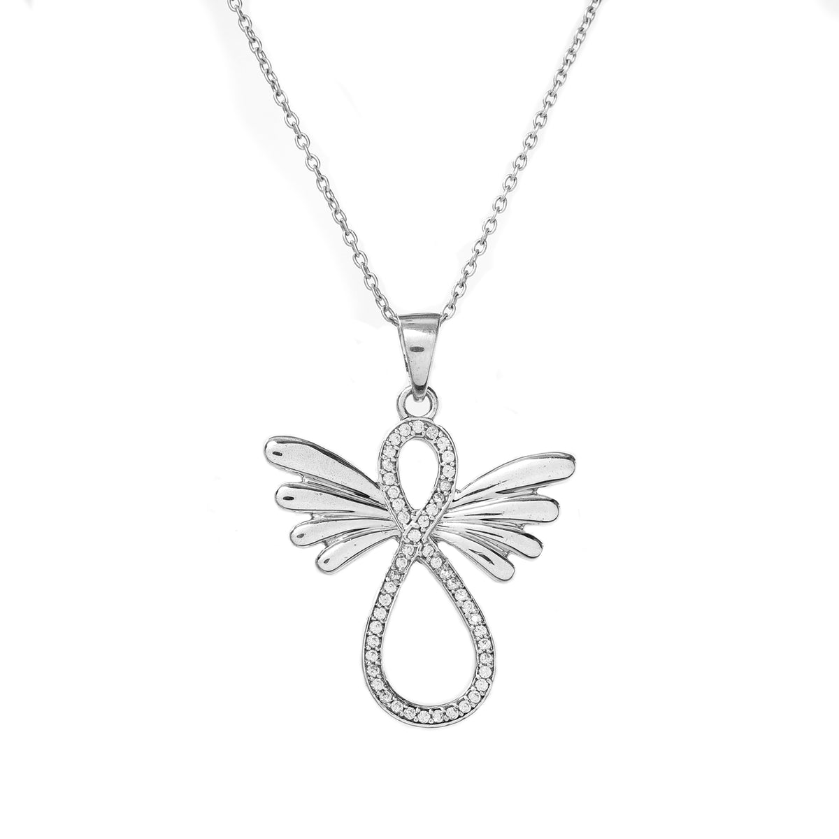 925 silver angel wing pendant necklace | women's jewelry gift