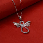 Load image into Gallery viewer, 925 Silver Angel Wing Pendant Necklace | Women&#39;s Jewelry Gift
