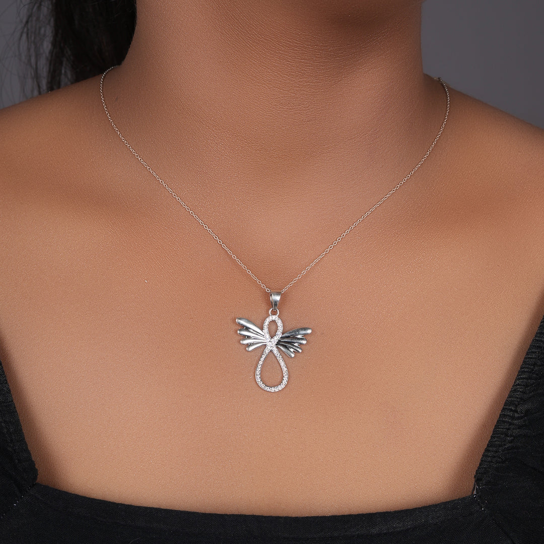 925 Silver Angel Wing Pendant Necklace | Women's Jewelry Gift