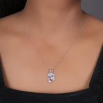 Load image into Gallery viewer, 925 Silver Pink &amp; White Gemstone Pendant Necklace for Women
