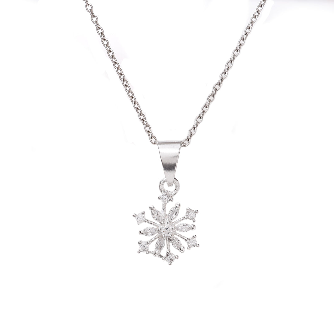 925 Silver Snowflake Pendant Necklace for Women | Gift