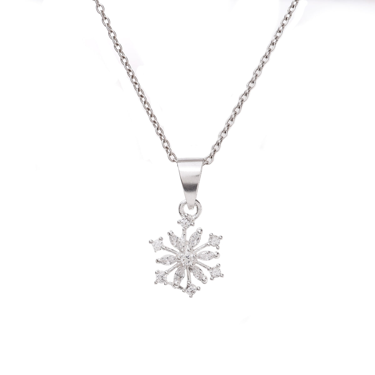 925 silver snowflake pendant necklace for women | gift
