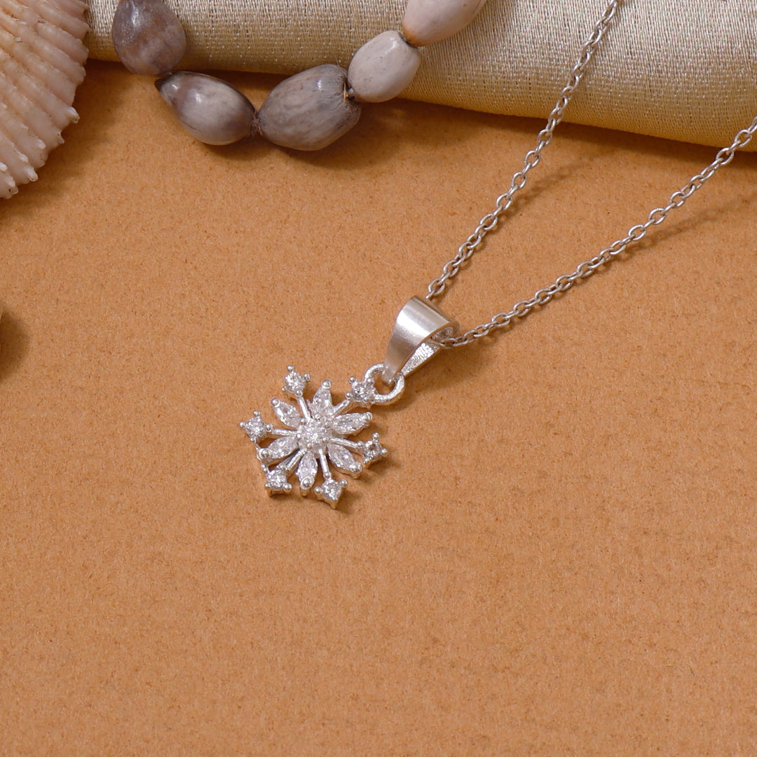 925 Silver Snowflake Pendant Necklace for Women | Gift