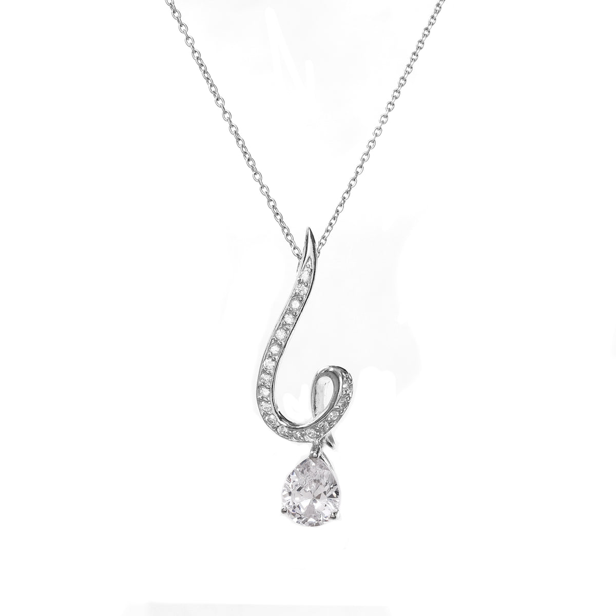 925 silver pear cut cz pendant necklace for women | gift