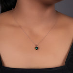 Load image into Gallery viewer, Rose gold plating Heart-Cut Emerald Necklace for Women | Gift Jewelry
