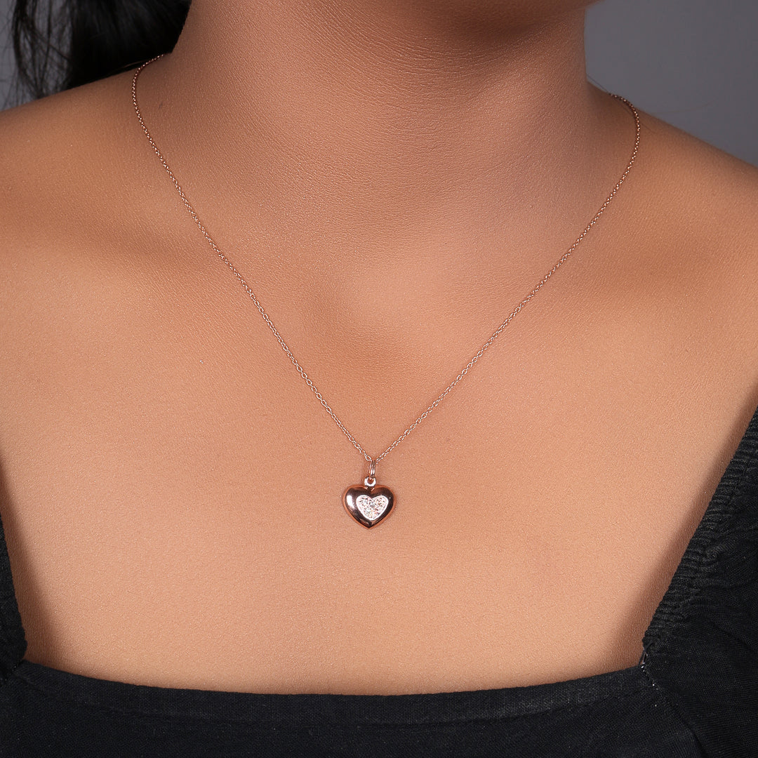 Rose gold plating Heart Pendant Necklace | Women's Jewelry | Gift