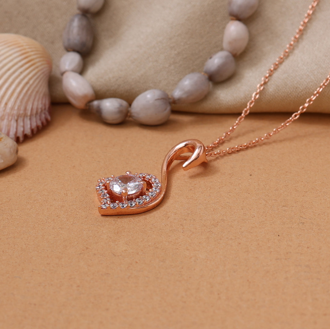 Rose gold plating Heart Pendant Necklace for Women | Gift for Her