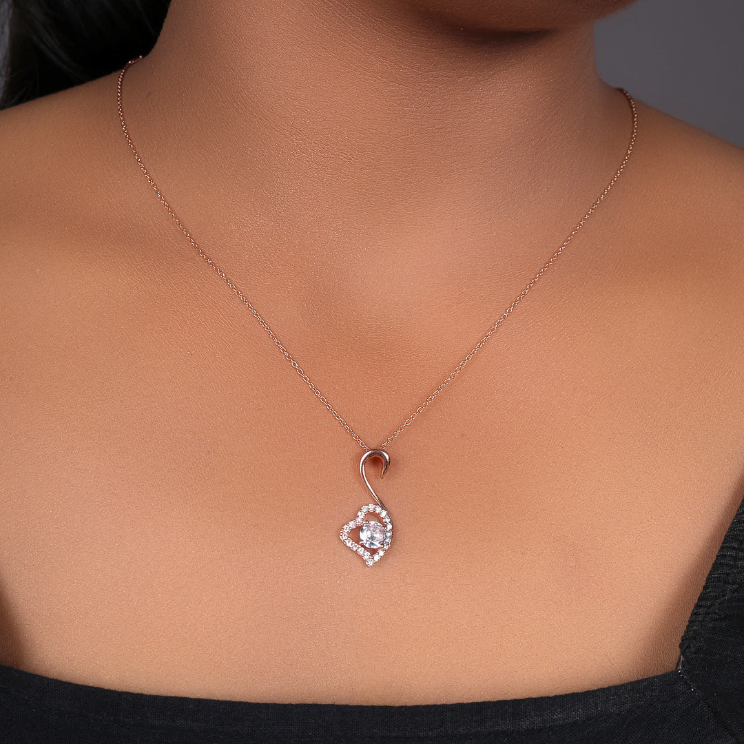 Rose gold plating Heart Pendant Necklace for Women | Gift for Her