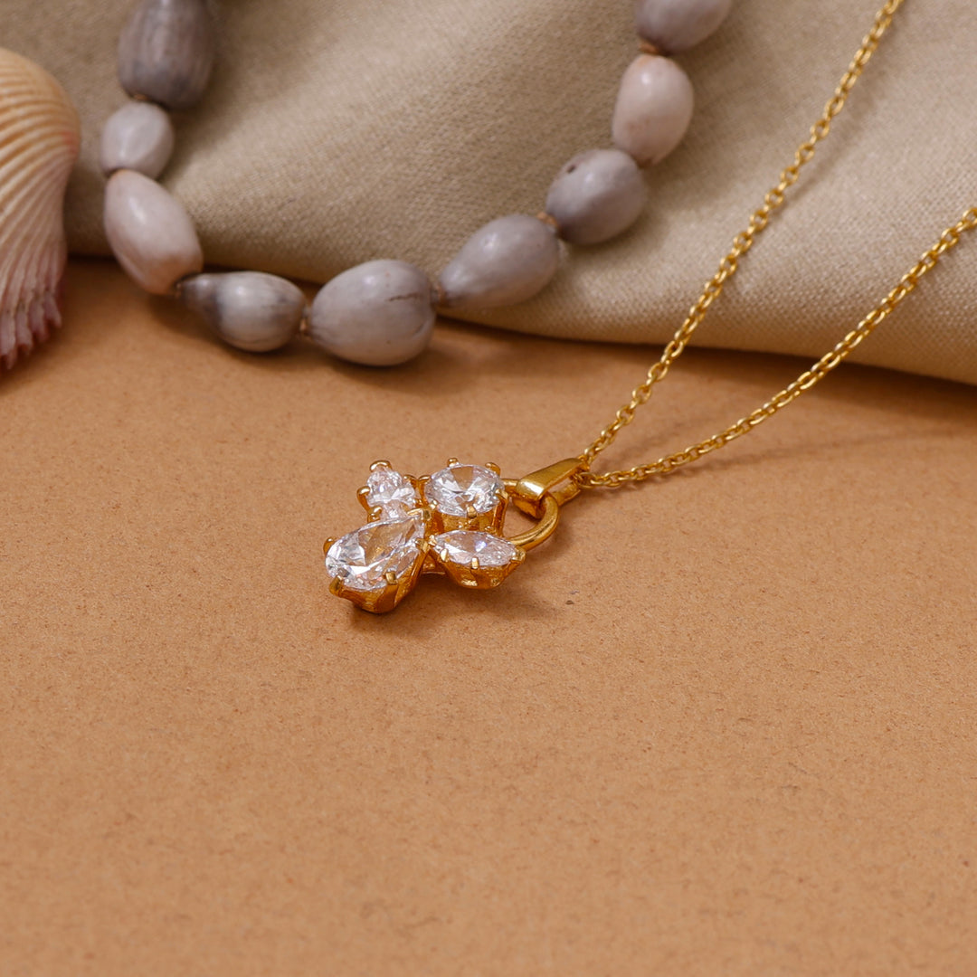 gold plating Angel Pendant Necklace | Cubic Zirconia | Women's Gift