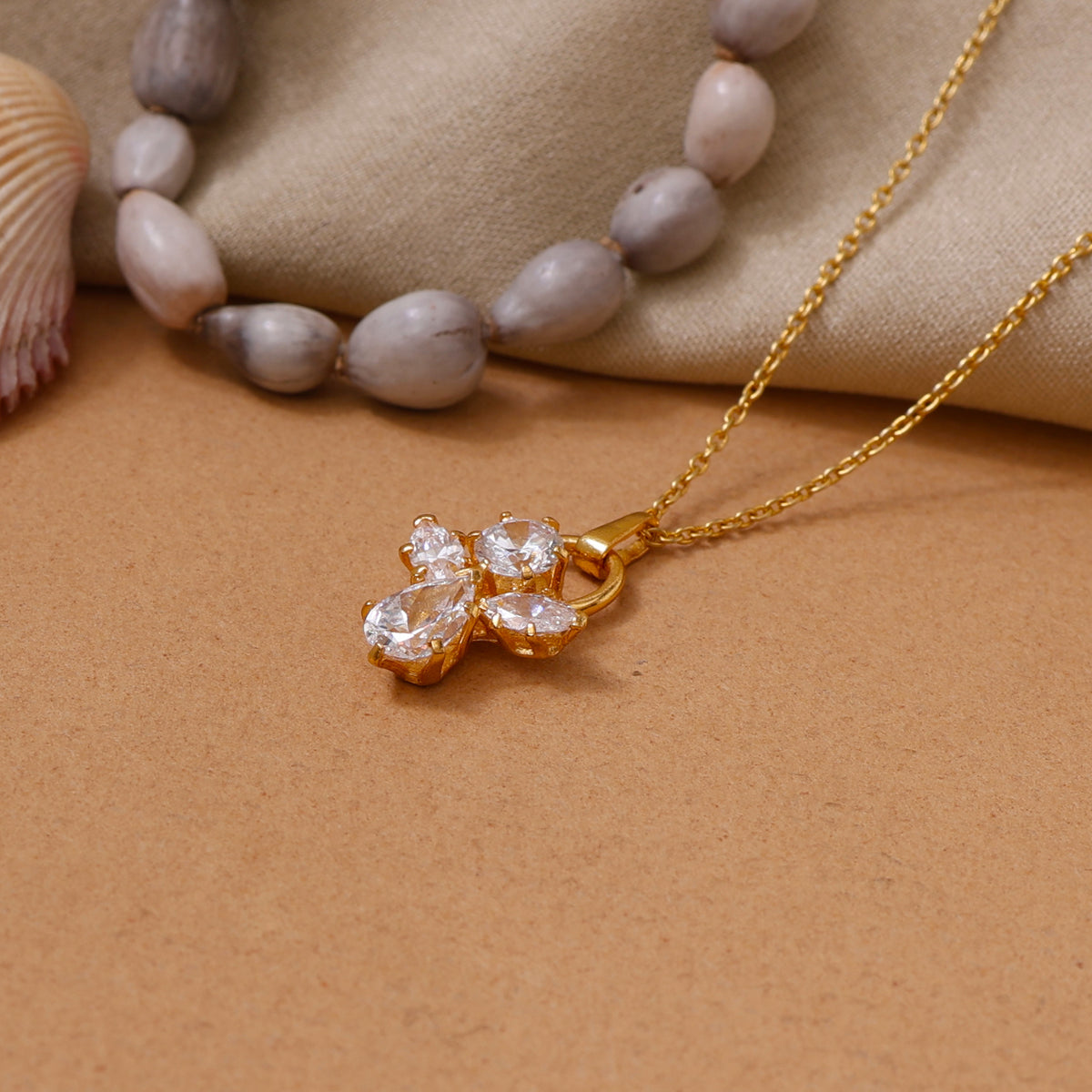 Gold plating angel pendant necklace | cubic zirconia | women's gift