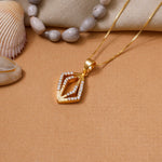 Load image into Gallery viewer, Gold Diamond Shape Pendant Necklace | Women&#39;s Fashion Jewelry
