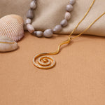 Load image into Gallery viewer, gold plating Spiral Diamond Pendant Necklace | Women&#39;s Jewelry Gift
