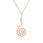 Load image into Gallery viewer, gold plating Spiral Diamond Pendant Necklace | Women&#39;s Jewelry Gift
